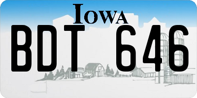 IA license plate BDT646