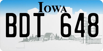 IA license plate BDT648
