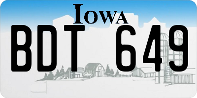 IA license plate BDT649