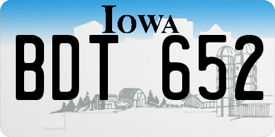 IA license plate BDT652