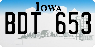 IA license plate BDT653