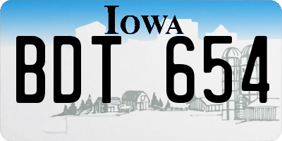 IA license plate BDT654