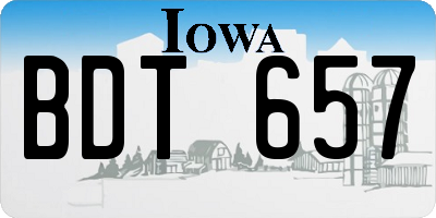 IA license plate BDT657