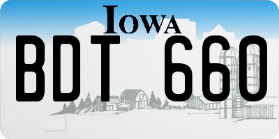 IA license plate BDT660