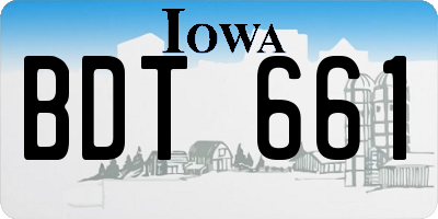 IA license plate BDT661