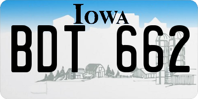 IA license plate BDT662