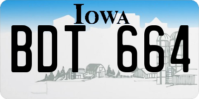 IA license plate BDT664