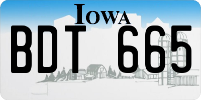 IA license plate BDT665