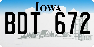IA license plate BDT672