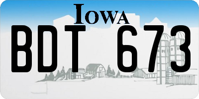 IA license plate BDT673