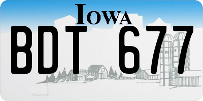 IA license plate BDT677