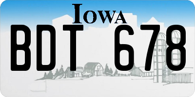 IA license plate BDT678