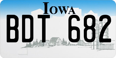 IA license plate BDT682