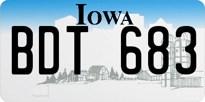 IA license plate BDT683