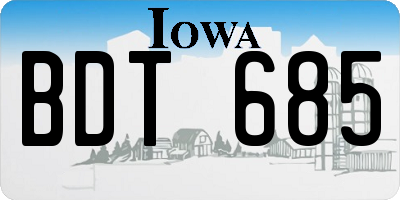 IA license plate BDT685