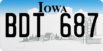 IA license plate BDT687