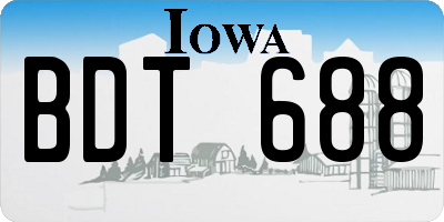 IA license plate BDT688