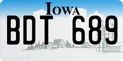 IA license plate BDT689