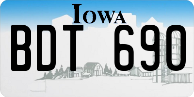 IA license plate BDT690