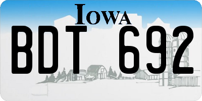 IA license plate BDT692