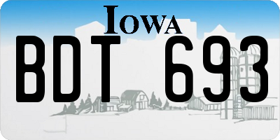 IA license plate BDT693