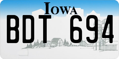 IA license plate BDT694