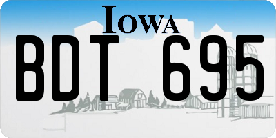 IA license plate BDT695