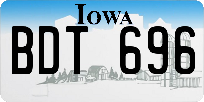 IA license plate BDT696