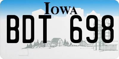 IA license plate BDT698
