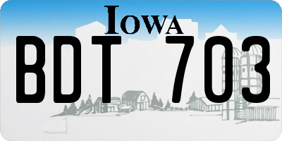IA license plate BDT703