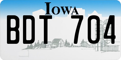 IA license plate BDT704