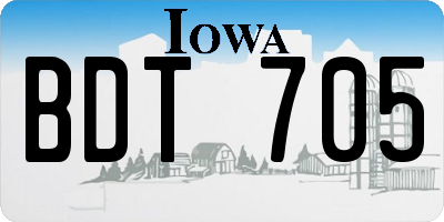 IA license plate BDT705