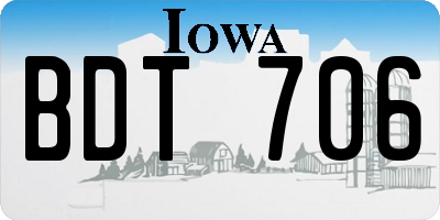 IA license plate BDT706