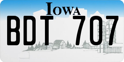IA license plate BDT707