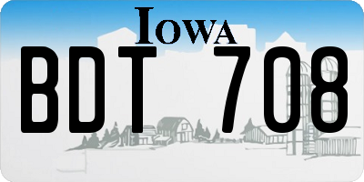 IA license plate BDT708