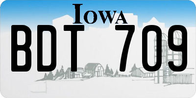 IA license plate BDT709