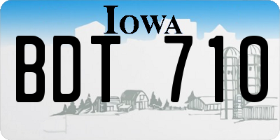 IA license plate BDT710
