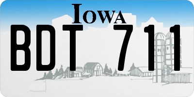IA license plate BDT711