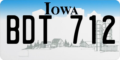 IA license plate BDT712