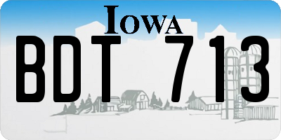 IA license plate BDT713