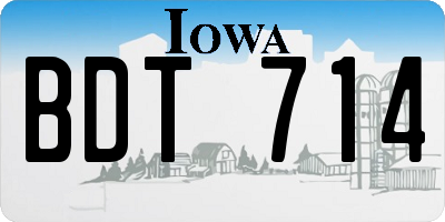 IA license plate BDT714