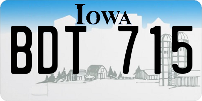 IA license plate BDT715