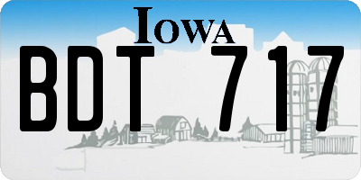 IA license plate BDT717