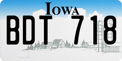 IA license plate BDT718