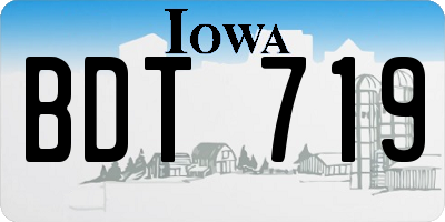 IA license plate BDT719