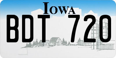 IA license plate BDT720
