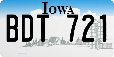 IA license plate BDT721