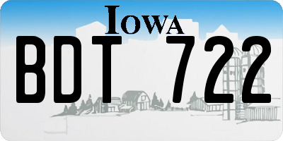 IA license plate BDT722