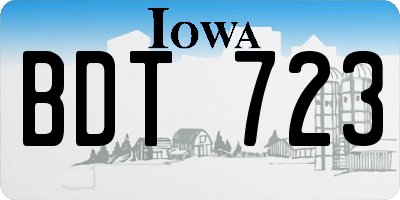 IA license plate BDT723