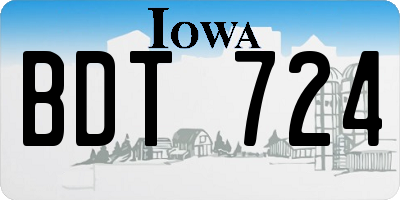 IA license plate BDT724
